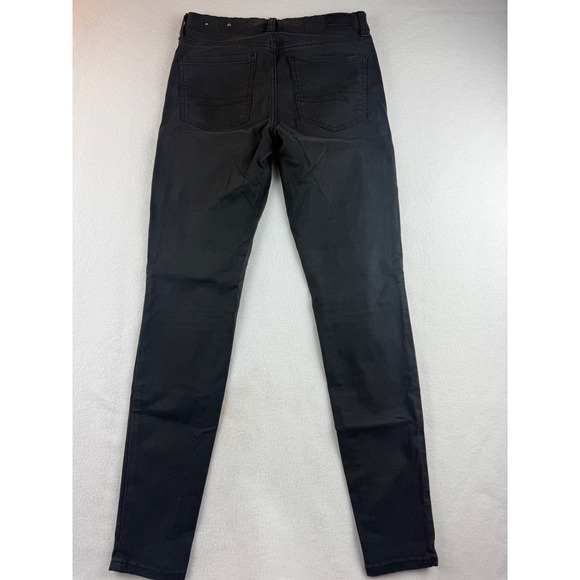American Eagle Super‎ Stretch Hi-Rise Jeggings Black Wash Size 6 Regular - Picture 2 of 8